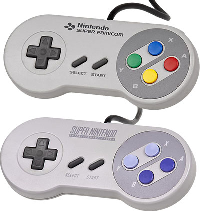 Controles SNES e SFC